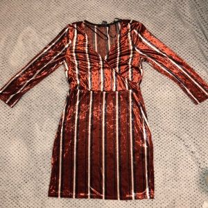 Striped suede mini dress